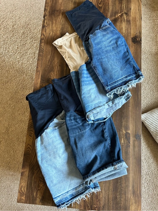 Time and Tru Pants - Maternity Denim Jean Shorts Lot Full Panel Medium 8-10